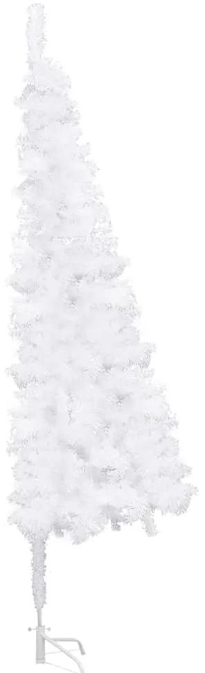 Set brad Craciun artificial de colt LEDgloburi alb 150 cm PVC 1, white and rose, 150 cm