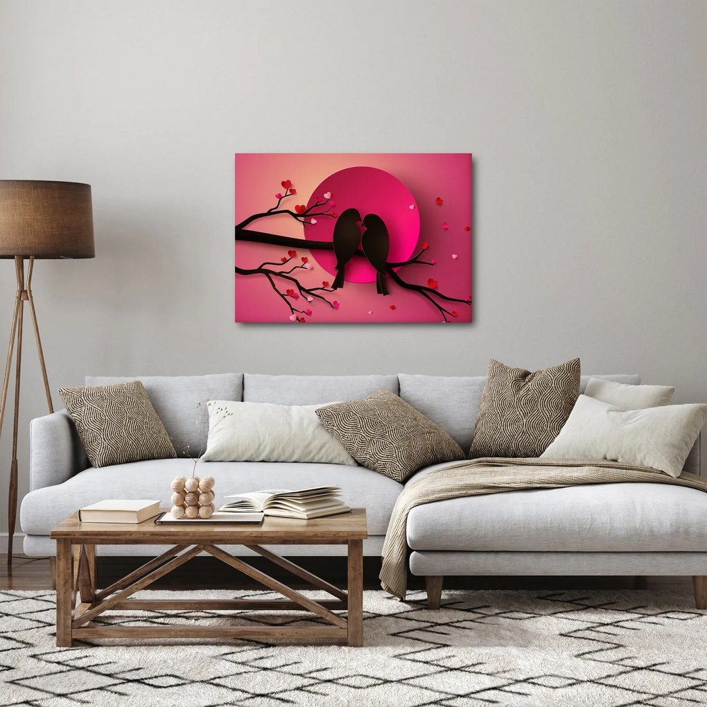 Tablou - Păsări îndrăgostite (70x50 cm)