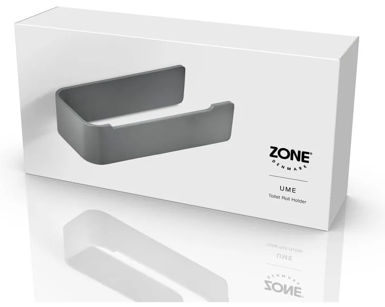 Suport pentru hârtie igienică gri de montat pe perete din metal Ume – Zone