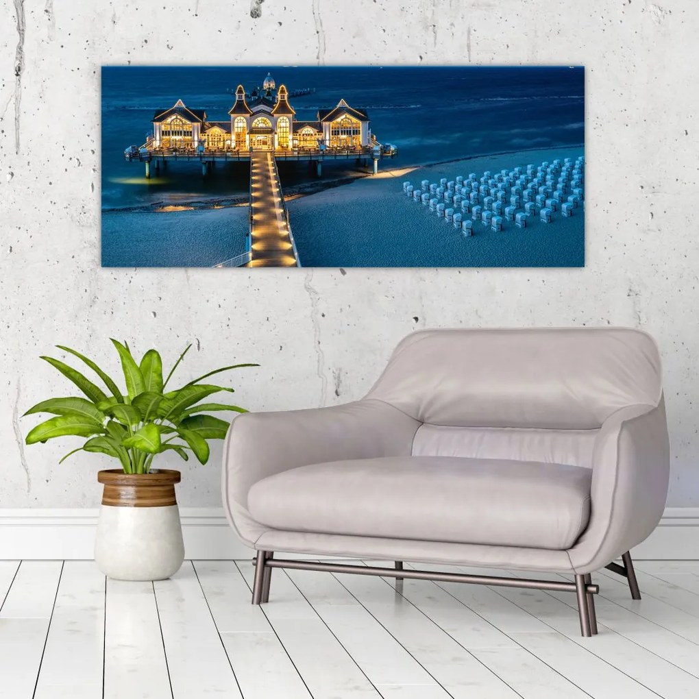 Tablou - hotel pe plajă (120x50 cm)