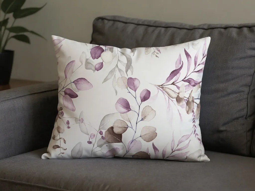 Set de 2 huse decorative pentru perna din microfibra FLORANY 50x70 cm, alba