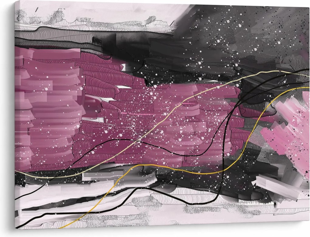 Tablou - Abstracție roz-roșu (70x50 cm)