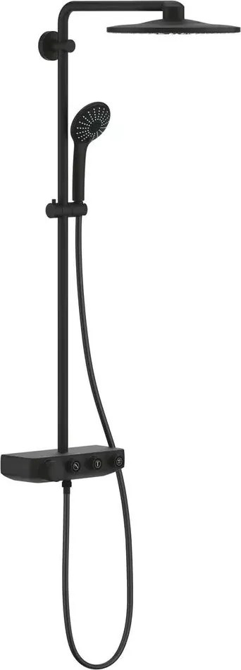 Coloana de dus cu termostat negru mat Grohe Euphoria SmartControl 310 Duo
