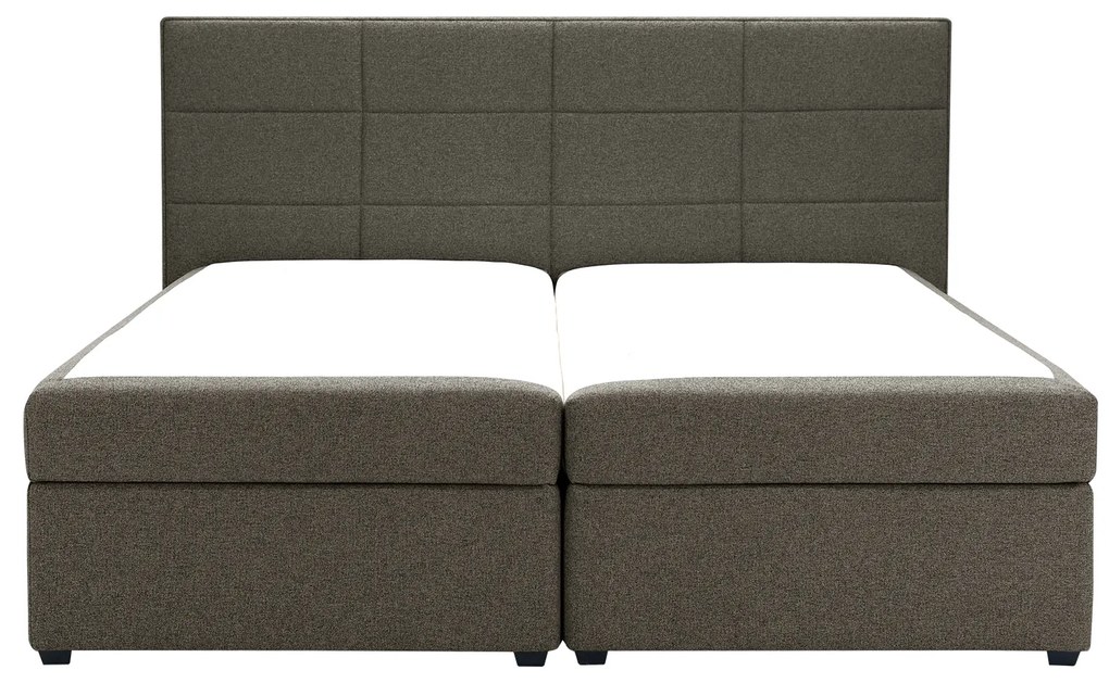 Pat matrimonial Boxspring 180 cm Revenant (maro) (cu somieră și saltea) (cu sp. depozitare). 1098560