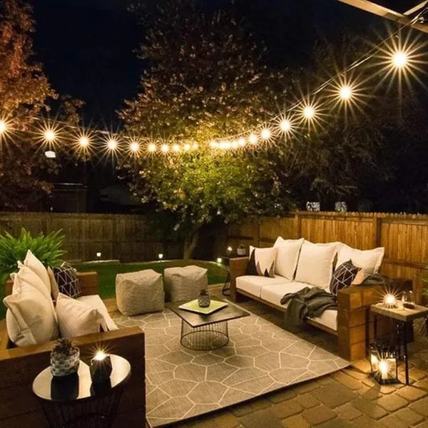 Ghirlanda Luminoasă cu Pendule pentru Terasă, 10m – Iluminat Eficient și Elegant pentru Petreceri în Aer Liber