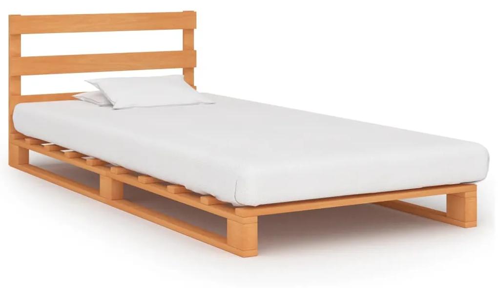 285270 vidaXL Cadru de pat din paleți, maro, 100x200 cm, lemn masiv de pin