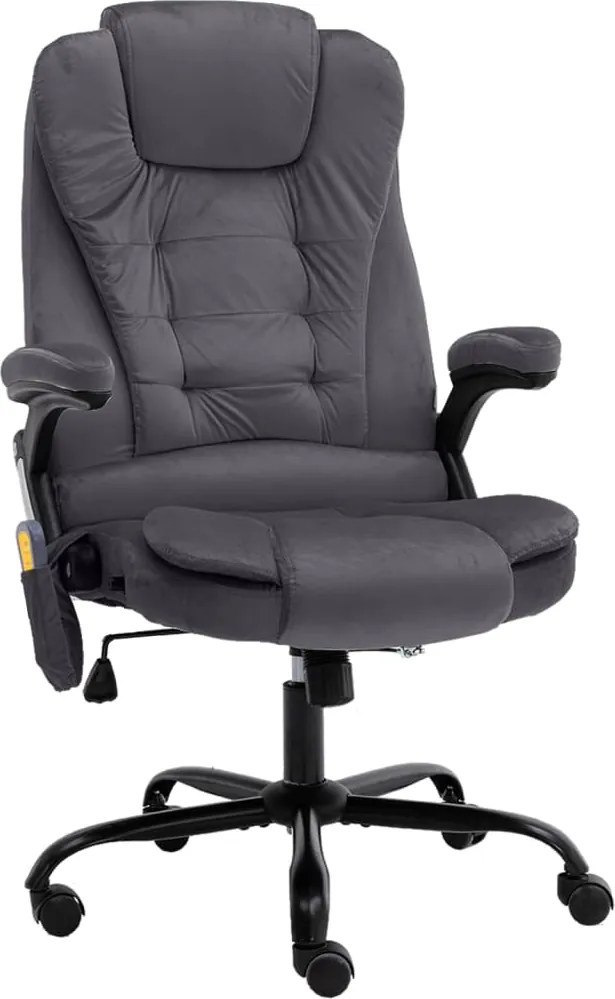 vidaXL Scaun de masaj pentru birou, gri închis, catifea