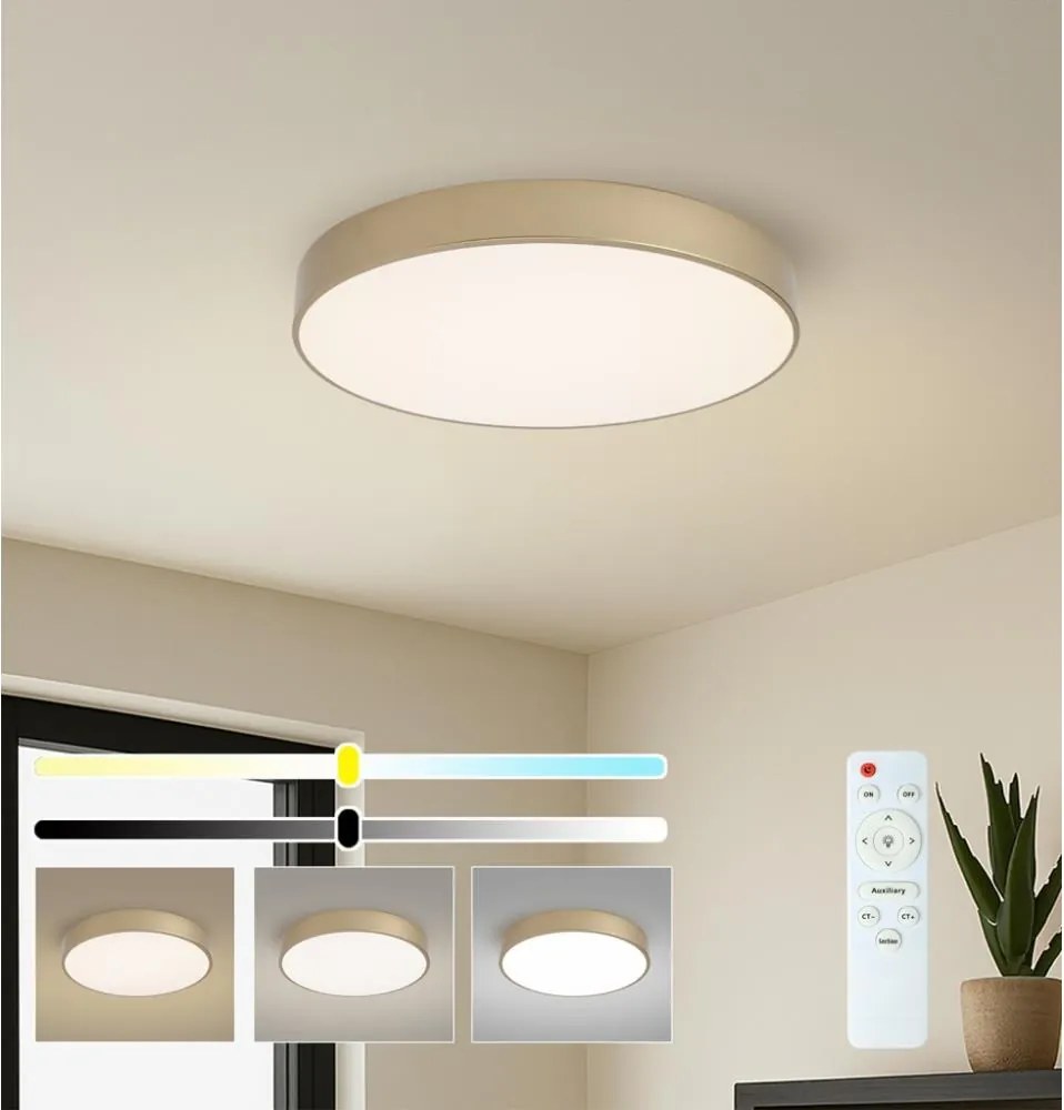 Brilagi - Plafonieră LED reglabilă POOL LED/60W/230V Ø 50 cm aurie + telecomandă