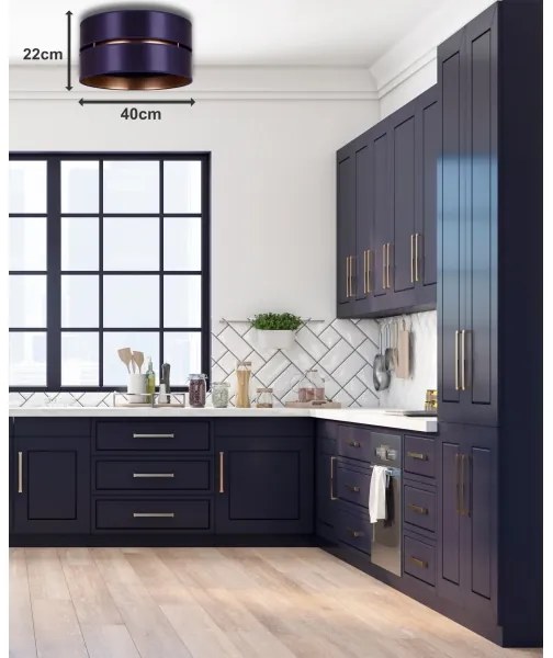 Plafonieră Duolla DUO 1xE27/15W/230V d. 40 cm albastru/auriu