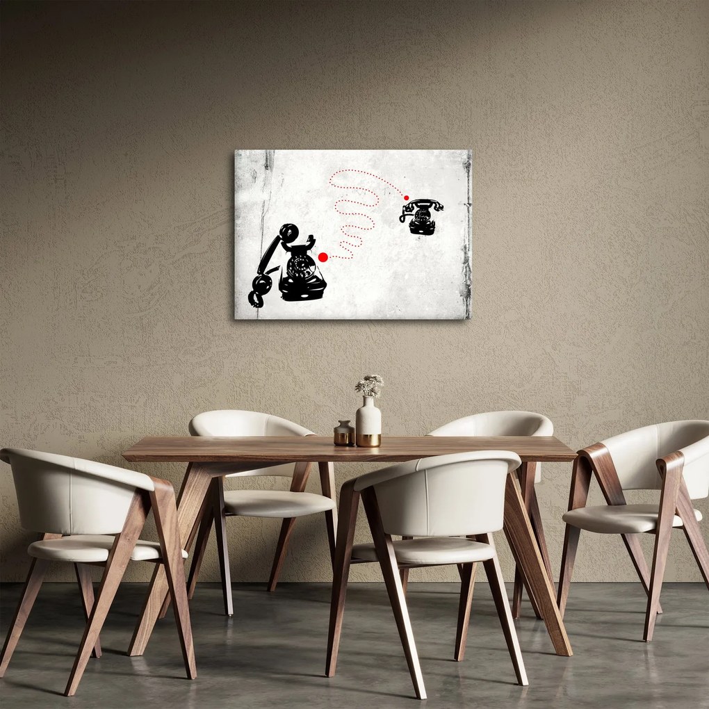 Tablou - Desen de telefon în stilul lui Banksy (70x50 cm)