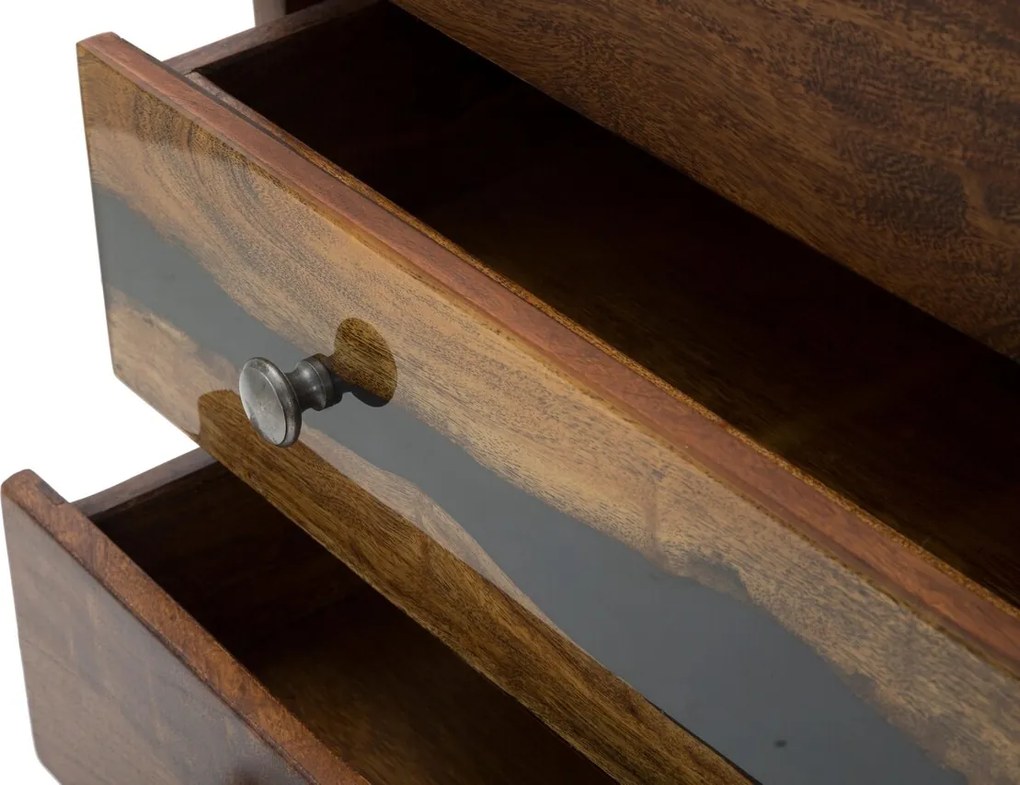 Comoda Mustang, Mauro Ferretti, 88x45x75 cm, lemn masiv de salcam, maro