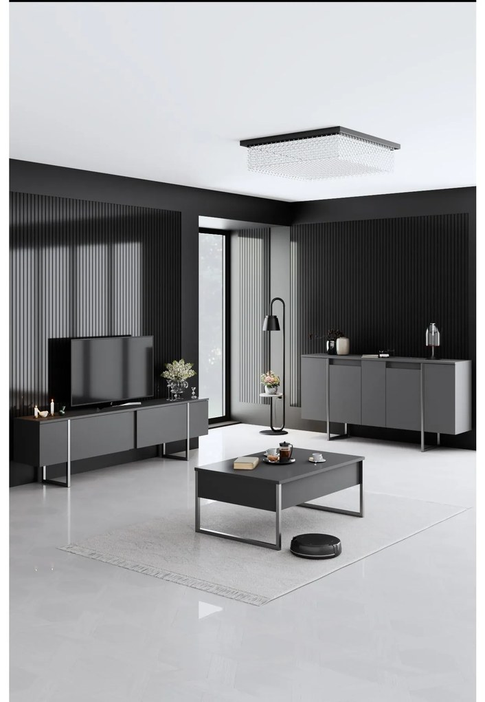 Mobilier living Luna set (antracit + Argintiu) . 1102304
