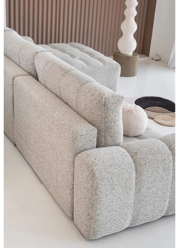 Colțar modular bej extensibil/cu spațiu de depozitare (cu colț pe partea dreaptă) Lulu – Miuform