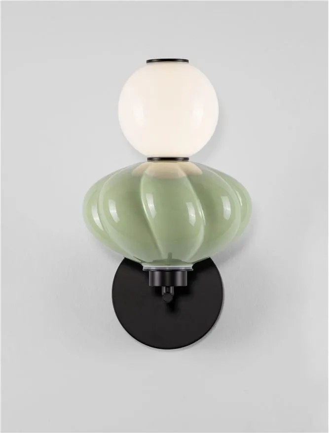 Aplica de perete LED decorativa ceramica Alb, Verde, ONETA