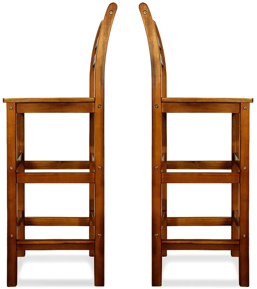 Casaria Scaune de bar OSLO cu spătare, 2 buc., 40,5x36x110cm, maro natural