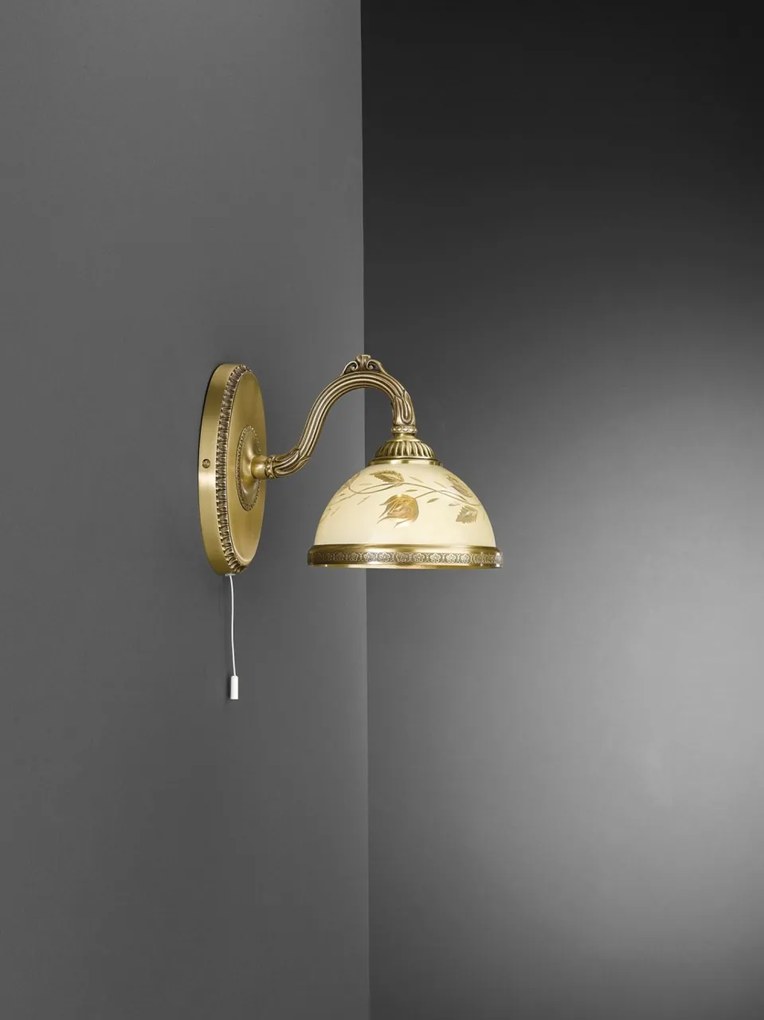 Aplica de perete din alama cu sticla decorata design italian I 6208