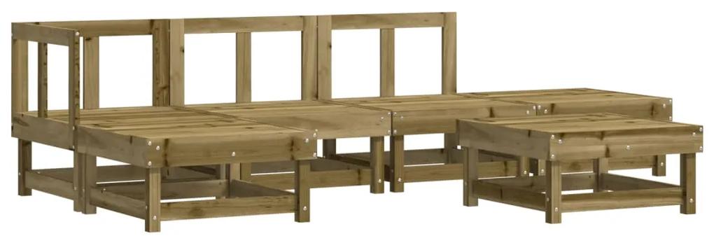 3186311 vidaXL Set mobilier relaxare de grădină, 6 piese, lemn de pin tratat
