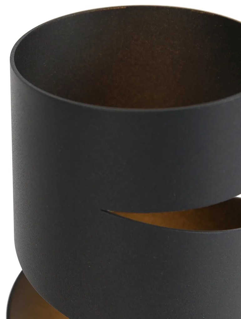 Moderne tafellamp zwart met goud - Stream