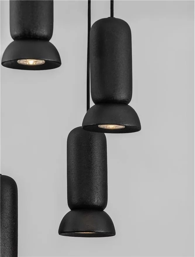 Lustra cu 5 pendule ceramica neagra PARLO