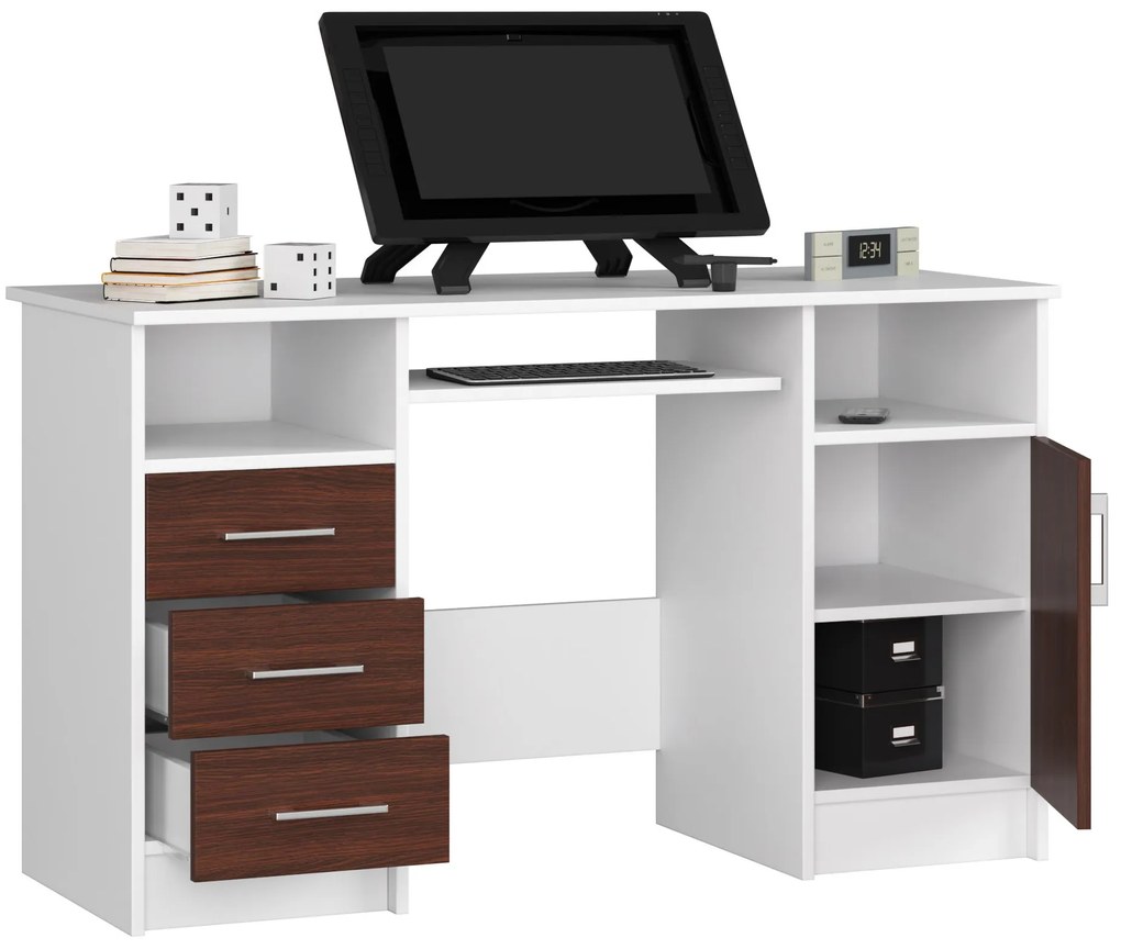Masă PC Aziza (Alb + wenge). 1069610