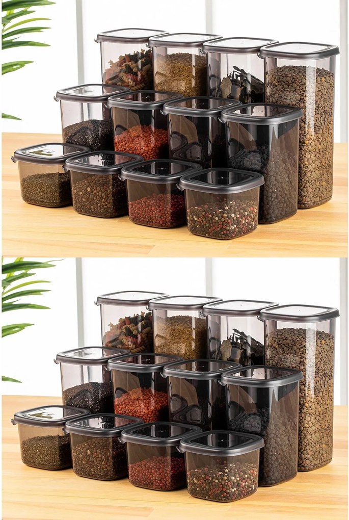 Set cutii de depozitare (24 de piese), Hermia, Culoare: Antracit