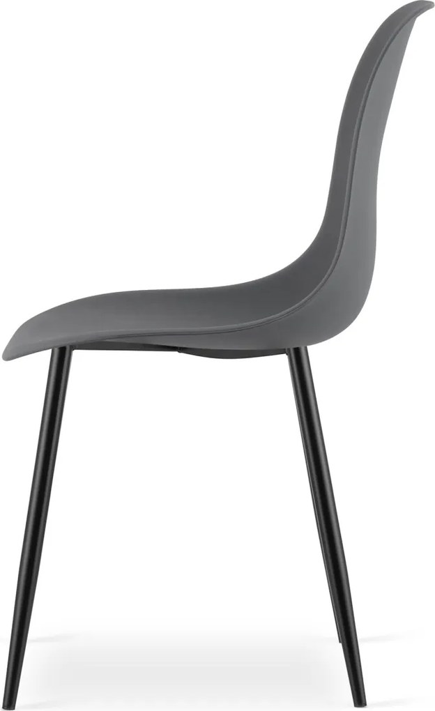 OFERTA Scaun gri inchis OSAKA cu picioare negre Calitatea II-a