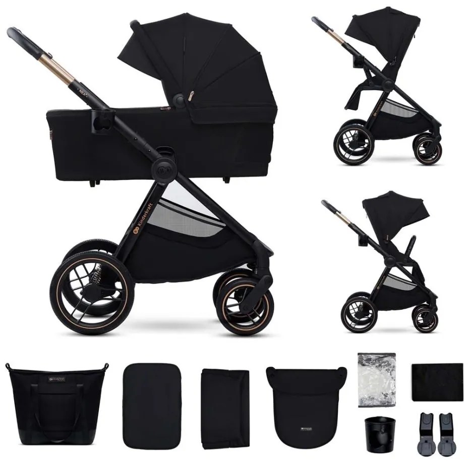 Cărucior de copii combinat 2 în 1 KINDERKRAFT NEA 2 Midnight black