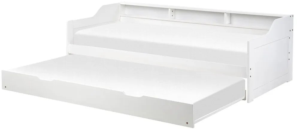 Pat de o persoană 200 x 90 cm Elinor (alb) (cu somieră). 1078681