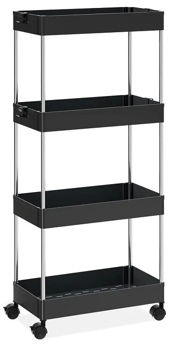 Raft plastic pe roti SHELFAST 38x20,5x88 cm negru