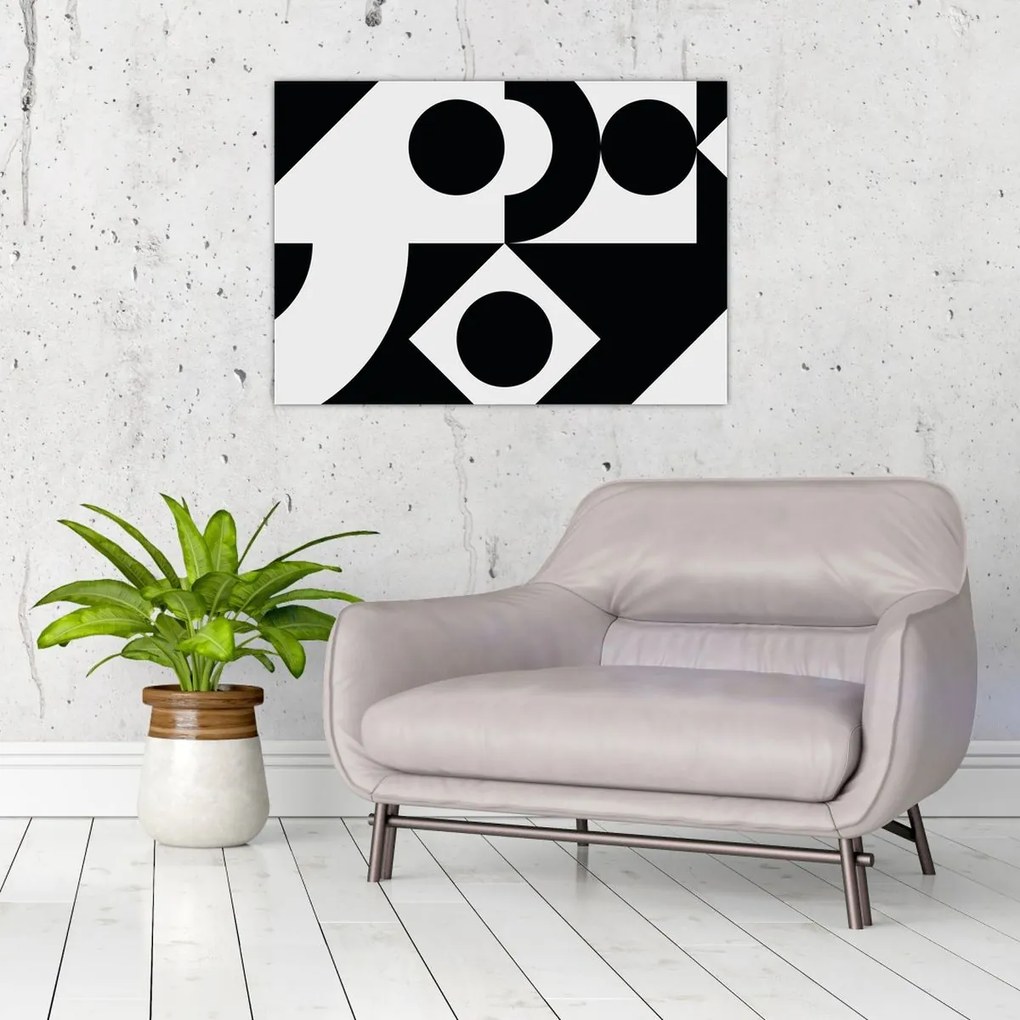 Tablou pe sticlă - Abstracție geometrică N⁰1 (70x50 cm)