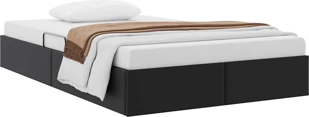 vidaXL Pat cu storage Negru 120 x 200 cm Piele artificială