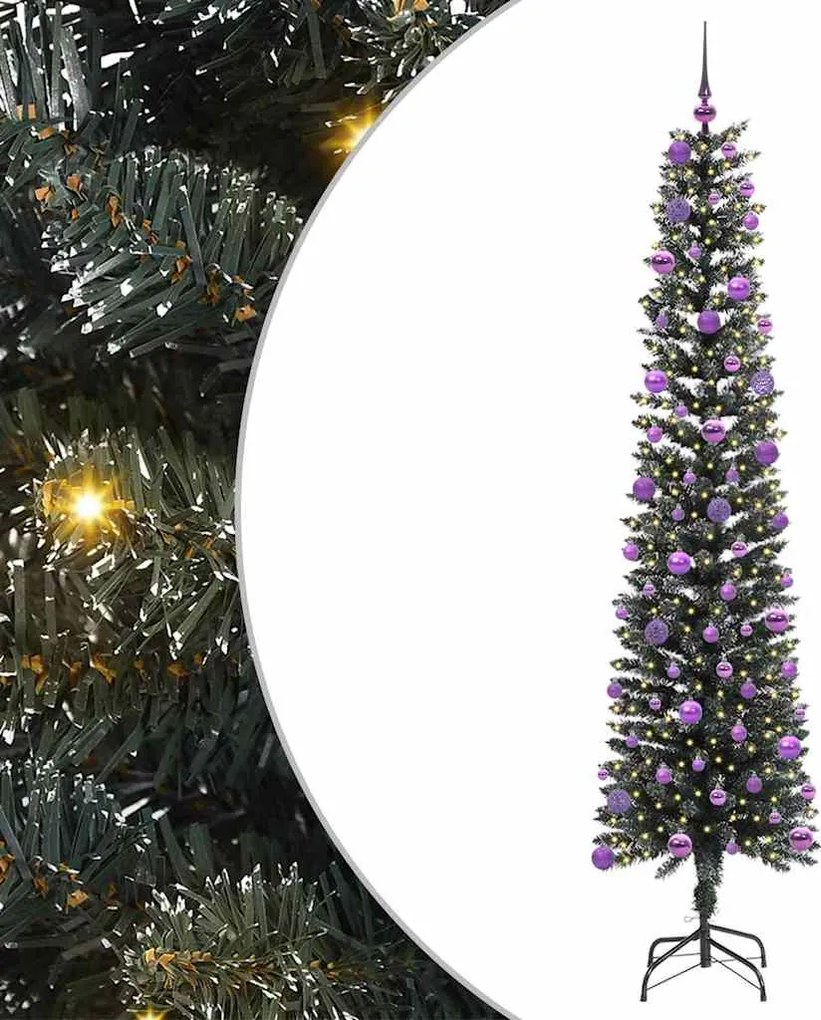 vidaXL Brad de Crăciun artificial Verde 240 cm PVC și Plastic și Oțel