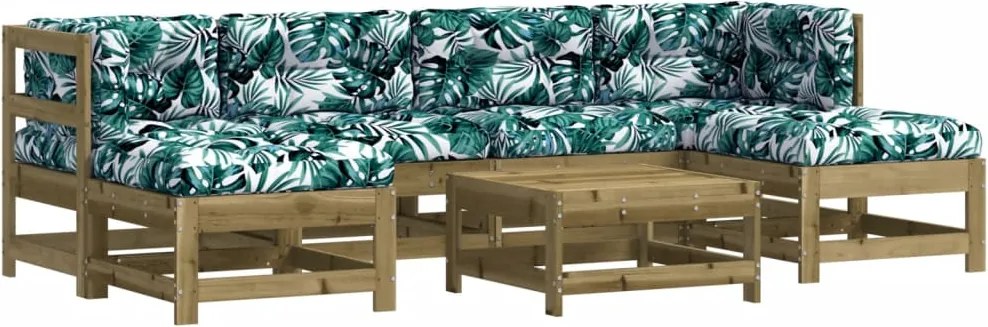 vidaXL Set mobilier de grădină cu perne, 7 piese, lemn de pin tratat