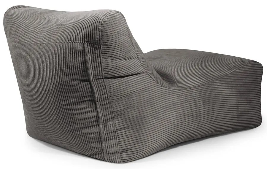 Fotoliu bean bag negru cu tapițerie din catifea reiată Lounge 100 – SLOWDOWN