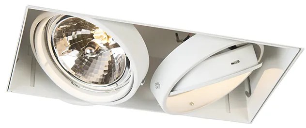 Spot integrat alb rotativ și inclinabil AR111 Trimless 2 lumini - Oneon