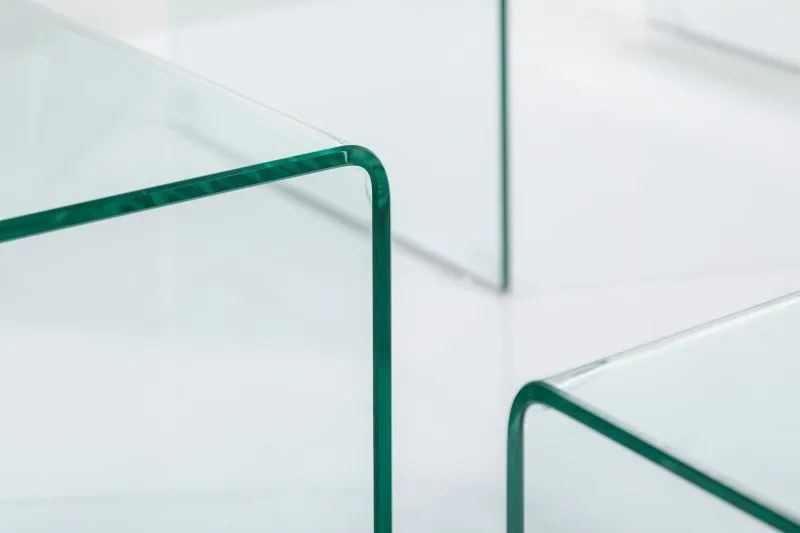 Set de 3 masute din sticla design modern Fantome