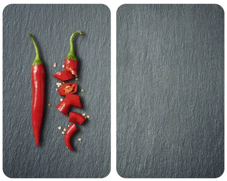 Plăci pentru protejarea plitei, set de 2 plăci rezistente, set de picioare, sticlă călită, 30 x 52 cm, WENKO, cayenne