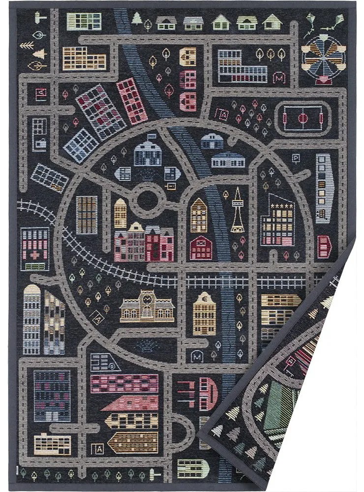 Covor cu 2 fețe Narma Ülejõe, 160 x 230 cm, negru