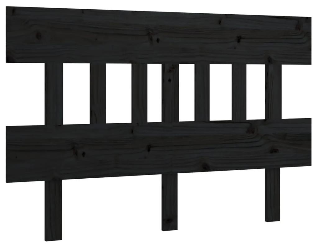 819129 vidaXL Tăblie de pat, negru, 153,5x3x81 cm, lemn masiv de pin