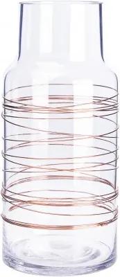 Vaza decorativa din sticla Shiva S Transparent / Aramiu, Ø11,1xH25 cm