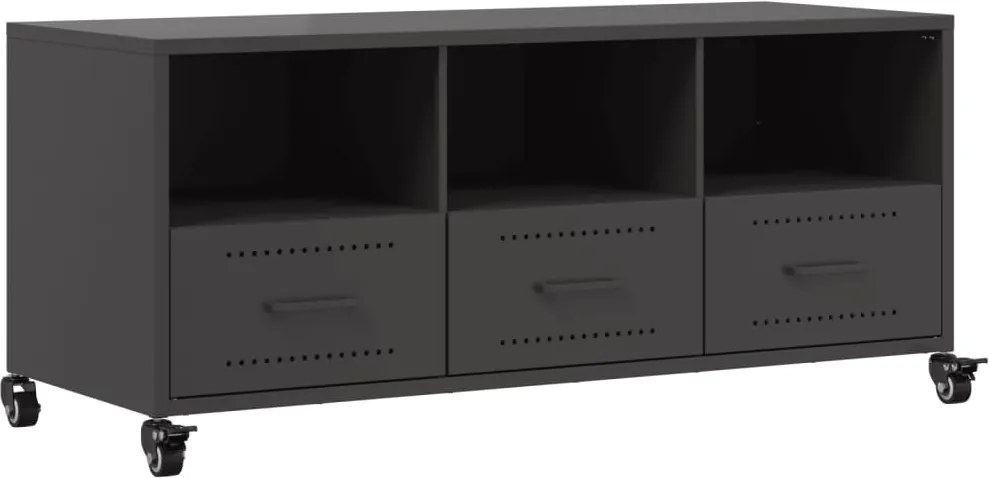 vidaXL Dulap TV, negru, 100,5x39x43,5 cm, oțel