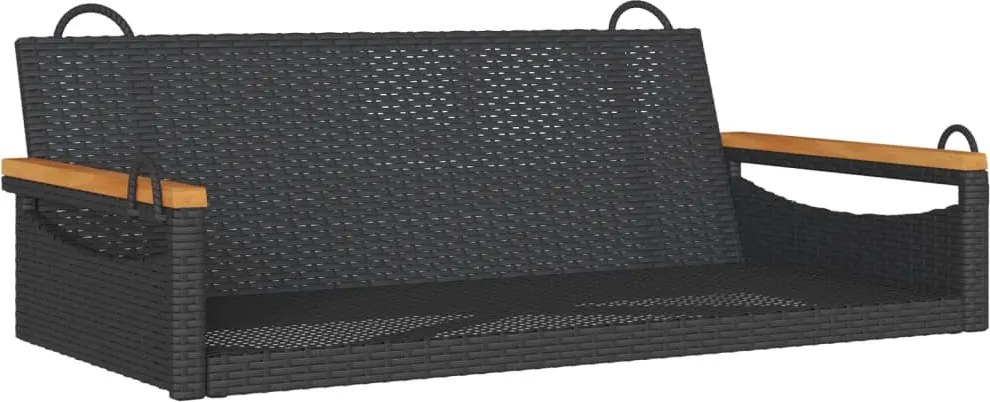 vidaXL Bancă de balansoar, negru, 109x62x40 cm, poliratan