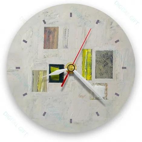 Ceas de perete - Abstract, ritm pe alb 21 cm, lemn