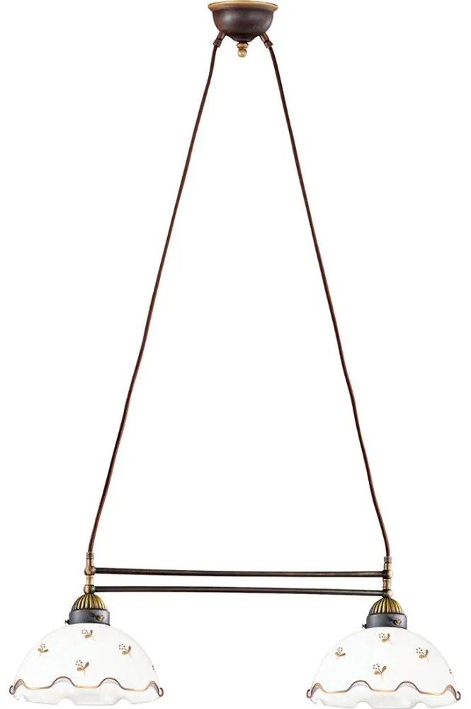 Kolarz 731.82.160 - Lustră suspendată pe cablu NONNA 2xE27/75W/230V, decor floral, finisaj aur roz