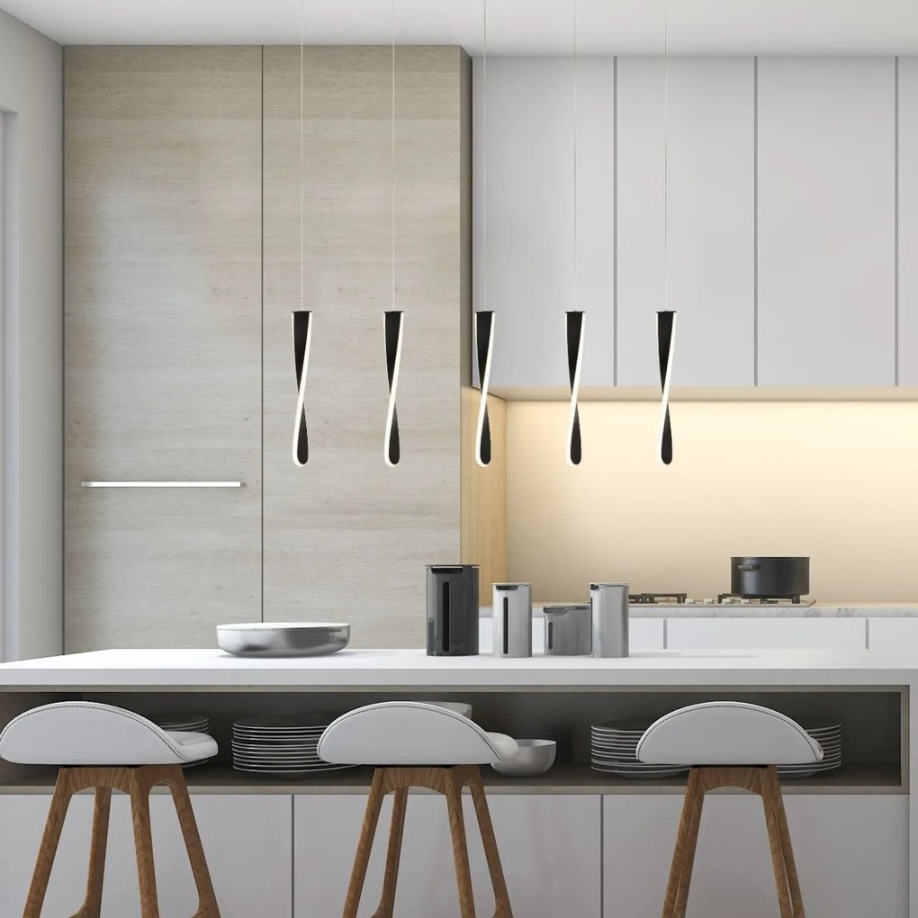 Lustra moderna cu 5 pendule LED Paddle 8675-5BK SRT
