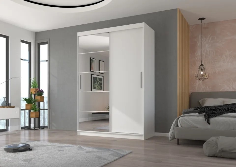 Dulap cu usi glisante si oglinda 150x215 cm, Esti, ADRK Furniture (Culoare: Murano)