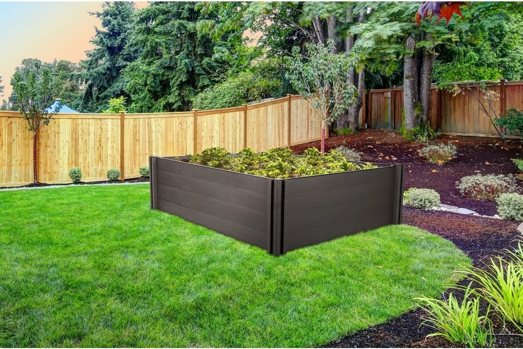 Paturi de flori ridicate G21 Crop 143 x 68 x 54,WPC, Eben, 54 cm