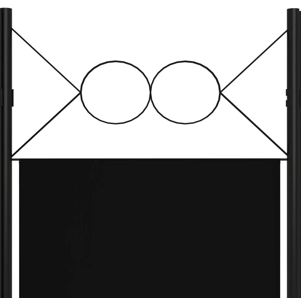 Paravan de camera cu 4 panouri, negru, 160 x 180 cm Negru, 4