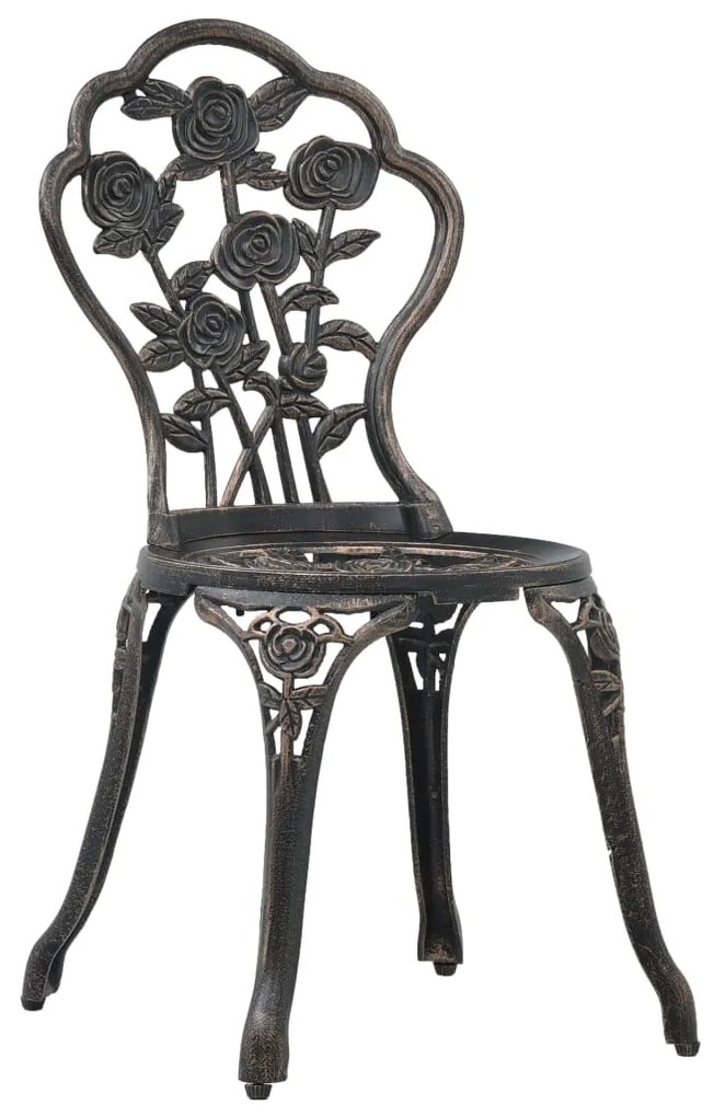 Set mobilier bistro, 3 piese, aluminiu turnat Bronz, 3