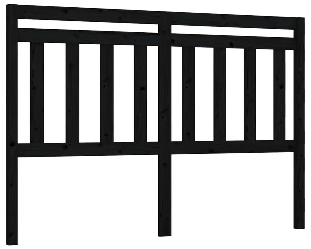 814103 vidaXL Tăblie de pat, negru, 156x4x100 cm, lemn masiv de pin